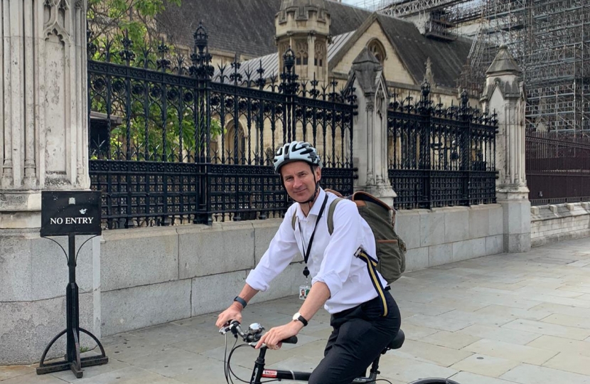 Jeremy cycling to work