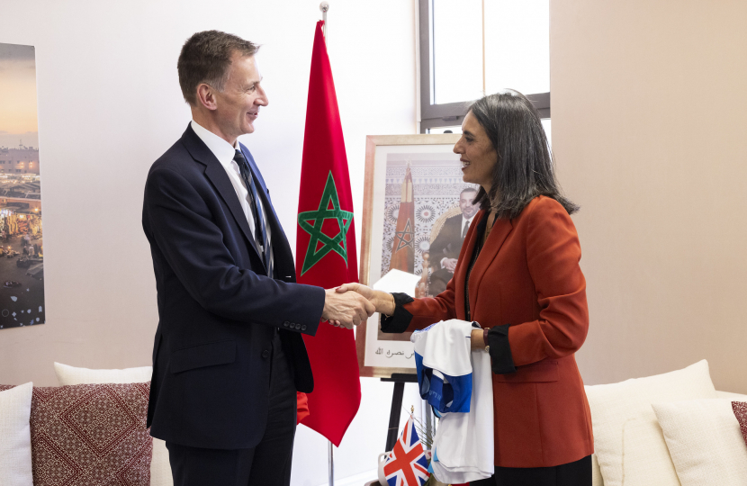 Chancellor Jeremy Hunt attends the IMF Annual Meetings in Marrakesh.