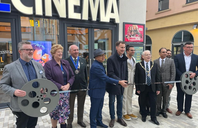 Jeremy Hunt MP opening the new Reel cinema in Farnham.