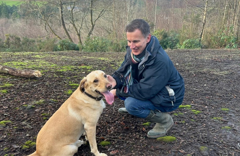 Jeremy Hunt MP with his dog Poppy.