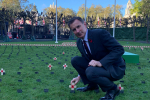 Jeremy Hunt MP on laying poppy in Westminster. 