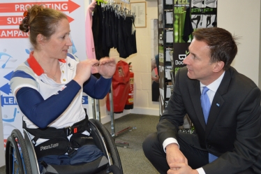 One of Rachel Morris MBE and Jeremy Hunt MP at the 2016 Games
